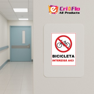 Indicator Bicicleta interzisa aici, Sticker autocolant - Img 5