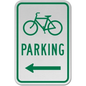 Indicator Bicycle Parking Left Arrow Sign, Sticker autocolant