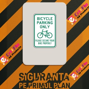Indicator Bicycle Parking Only Secure Your Bike Properly Sign, Sticker autocolant - Img 3