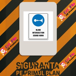 Indicator BLIND INTERSECTION SOUND HORN SIGN, Sticker autocolant - Img 3