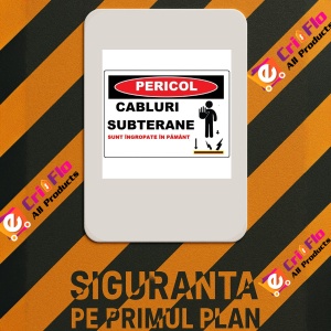 Indicator Cabluri subterane sunt ingropate in pamant, Sticker autocolant - Img 3