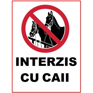 Indicator Caii interzis cu caii, Sticker autocolant