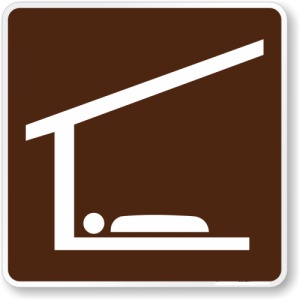 Indicator Camping dormit, Sticker autocolant