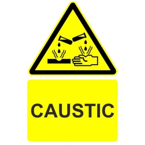 Indicator Caustic indicator de avertizare, Sticker autocolant