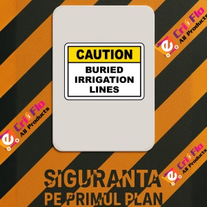 Indicator Caution Buried Irrigation Lines Sign, Sticker autocolant - Img 3