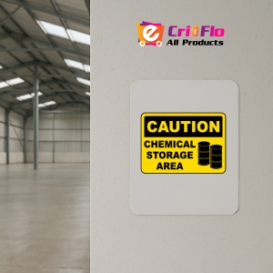 Indicator Caution Chemical Storage Area Sign, Sticker autocolant - Img 3
