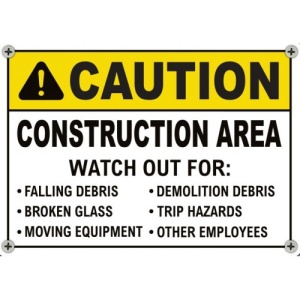 Indicator Caution Construction Area Sign, Sticker autocolant