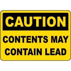Indicator Caution Contents May Contain Lead Sign, Sticker autocolant