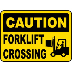Indicator Caution Forklift Crossing Sign, Sticker autocolant
