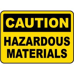 Indicator Caution Hazardous Materials Sign, Sticker autocolant