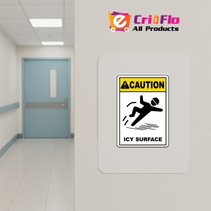 Indicator Caution Icy Surface Sign, Sticker autocolant - Img 5