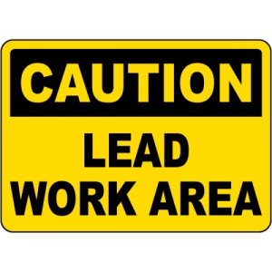 Indicator Caution Lead Work Area Sign, Sticker autocolant