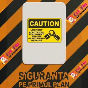 Indicator Caution Lockout Electrical Equipment Sign, Sticker autocolant - Img 3