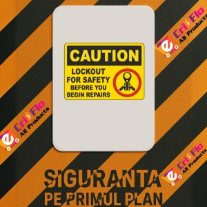 Indicator Caution Lockout For Safety Before Repairs Sign, Sticker autocolant - Img 3