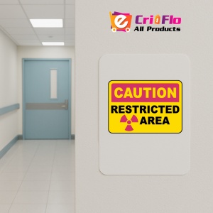 Indicator Caution Restricted Area Sign, Sticker autocolant - Img 5