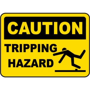 Indicator Caution Tripping Hazard Sign, Sticker autocolant