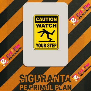 Indicator Caution Watch Your Step, Sticker autocolant - Img 3