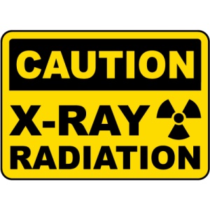Indicator Caution X-Ray Radiation Sign, Sticker autocolant