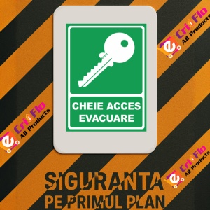 Indicator Cheie acces evacuare, Sticker autocolant - Img 3