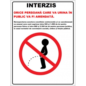 Indicator Cine va urina in public va fi amendata, Sticker autocolant