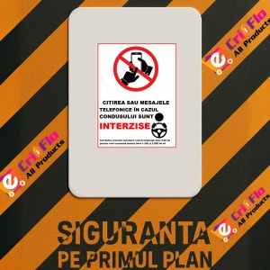 Indicator Citirea sau mesajele telefonice in cazul condusului sunt interzise, Sticker autocolant - Img 3