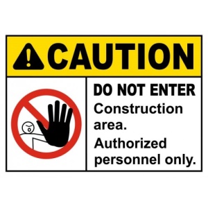 Indicator Construction Area Do Not Enter Sign, Sticker autocolant
