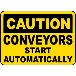 Indicator Conveyors Start Automatically Sign, Sticker autocolant