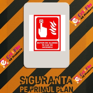 Indicator Cu buton de alarma in caz de incendiu, Sticker autocolant - Img 3