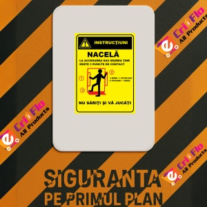 Indicator Cu instructiuni nacela, Sticker autocolant - Img 2