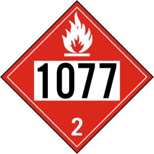 Indicator Cu nr 1077 pentru gaz inflamabil clasa 2, Sticker autocolant