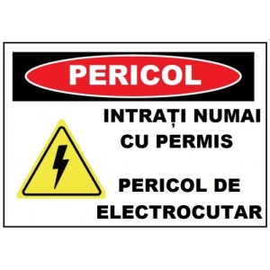 Indicator Cu pericol tablou electric general, Sticker autocolant