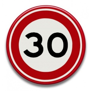 Indicator cu viteza maxima de 15 km pe ora, Sticker autocolant