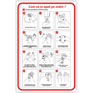 Indicator Cum sa te speli pe maini, Sticker autocolant