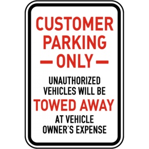 Indicator Customer Parking Only Signs, Sticker autocolant