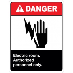 Indicator Danger electrical room authorized personnel only, Sticker autocolant