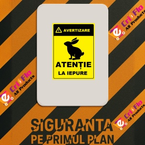 Indicator De avertizare atentie la iepure, Sticker autocolant - Img 2