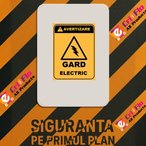 Indicator De avertizare gard electric, Sticker autocolant - Img 3