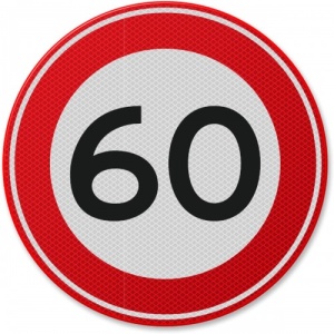 Indicator de circulatie 50 km, Sticker autocolant