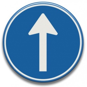 Indicator de circulatie Inainte, Sticker autocolant