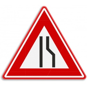 Indicator De circulatie pentru drum ingustat in dreapta, Sticker autocolant