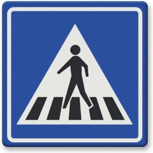 Indicator de circulatie pentru trecere cu zebra, Sticker autocolant
