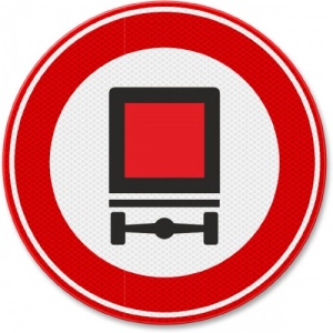 Indicator de circulatie pentru vehiculele care transporta substante periculoase, Sticker autocolant