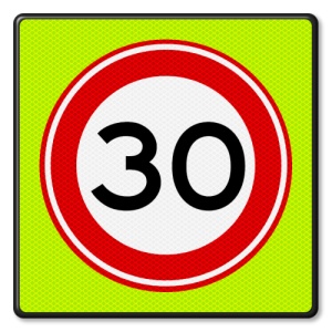 Indicator De circulatie Viteza maxima 30 km, Sticker autocolant