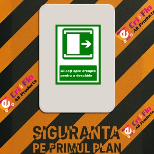 Indicator De iesire glisati spre dreapta pentru a deschide, Sticker autocolant - Img 2
