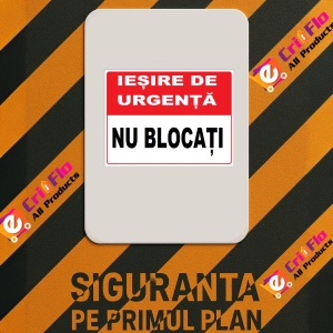 Indicator De siguranta iesire de urgenta nu blocati, Sticker autocolant - Img 2