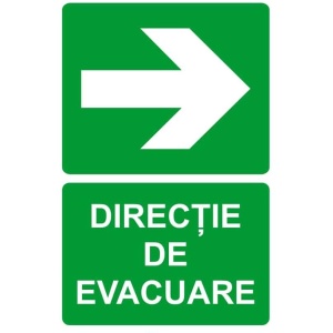 Indicator Directie de evacuare 3, Sticker autocolant