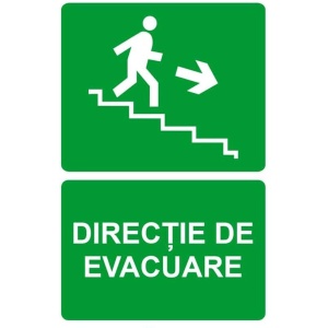 Indicator Directie de evacuare, Sticker autocolant