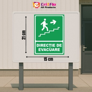Indicator Directie de evacuare urcare dreapta, Sticker autocolant - Img 2