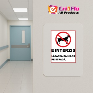Indicator E interzis lasarea cainilor pe strada, Sticker autocolant - Img 4