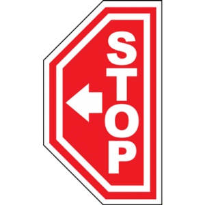 Indicator Eticheta stop pentru podea cu sageata spre stanga, Sticker autocolant